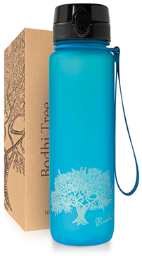 water bottle blue ocean surf
